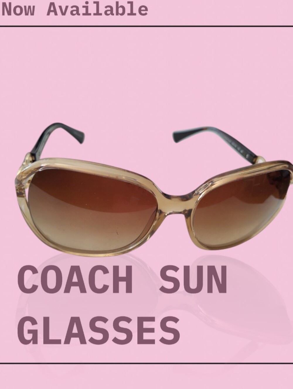 Women’s Coach 532013 Crystal Light Brown/Dark Tort Sunglasses with Case n Lens - Picture 2 of 6